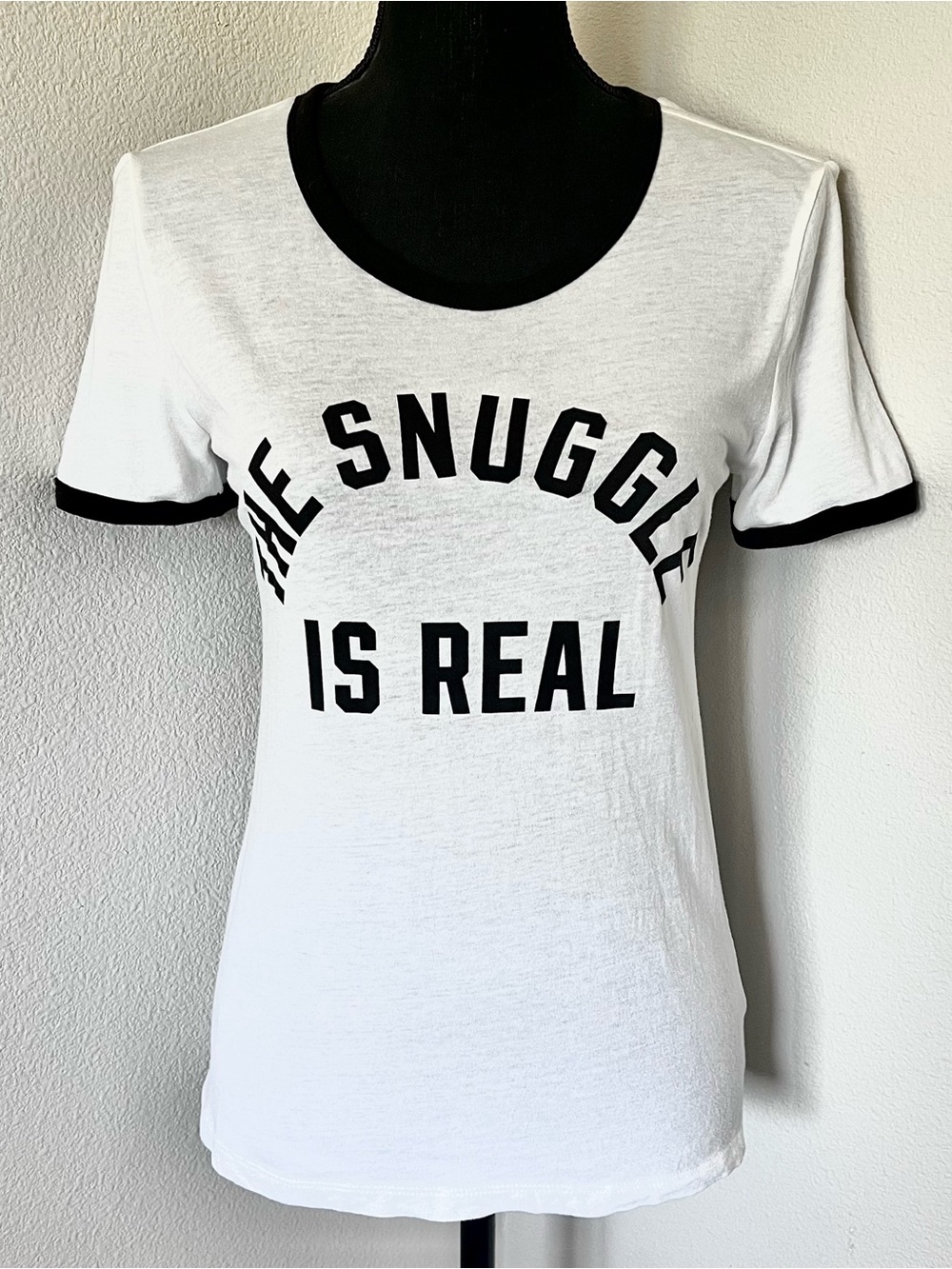 EXC • VS PINK “The Snuggle Is Real” Ringer Sleep Tee •